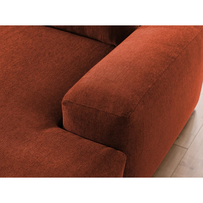 Lennon 6 Seater Chenille Corner Sofa with Storage, Right-Hand Facing, Terracotta