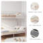 Lit superposé avec échelle et lit superposé en métal à garde-corps haut, espace de rangement, silencieux, taille simple sur simple, blanc