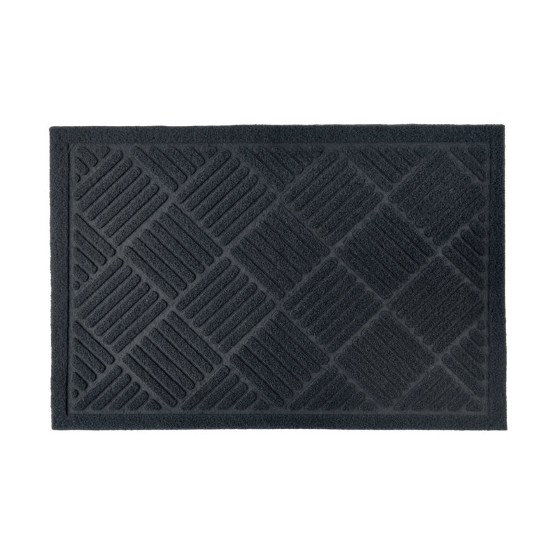 Boothby Non-Slip Geometric Indoor Doormat, Black