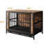 Cage décorative rustique pour animaux de compagnie, cage pour chien 38,9 po avec 2 portes coulissantes et cadre en fer épais