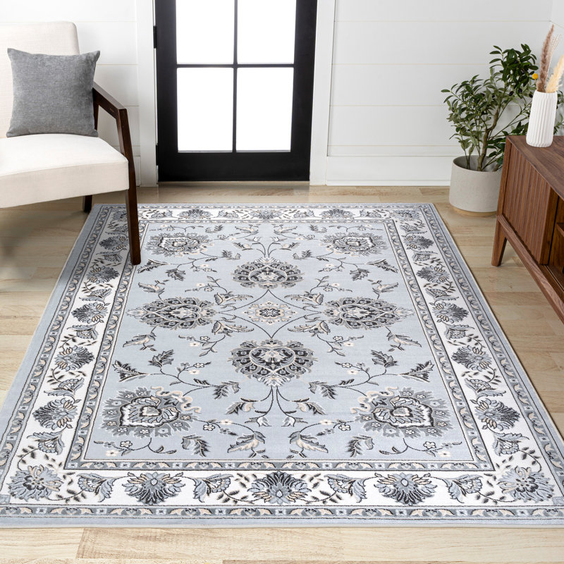 Yeghivart French Cottage Light Gray/Cream Rug, Rectangle 4' x 6'