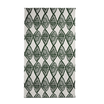 Tapis géométrique vert foncé