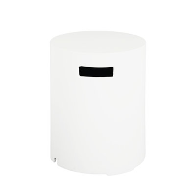 16x20 Inch White Tank Holder/side Table, Lightweight And , Round Design No Assembly Needed Build, For Outdoor Spaces