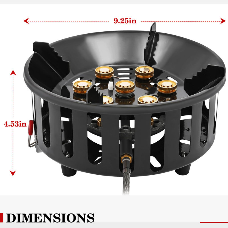 Réchaud au propane portatif à vent - Cuisinière extérieure à brûleur unique avec allumage instantané et sac de transport pour le camping