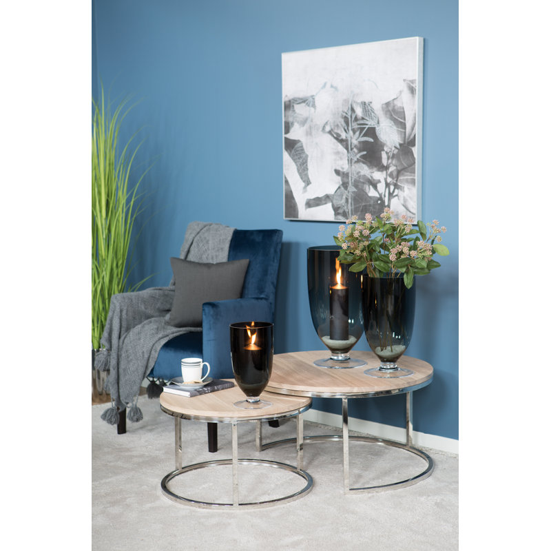 Elite Handmade Glass Table Vase, 50cm H x 28cm W x 28cm D, Grey