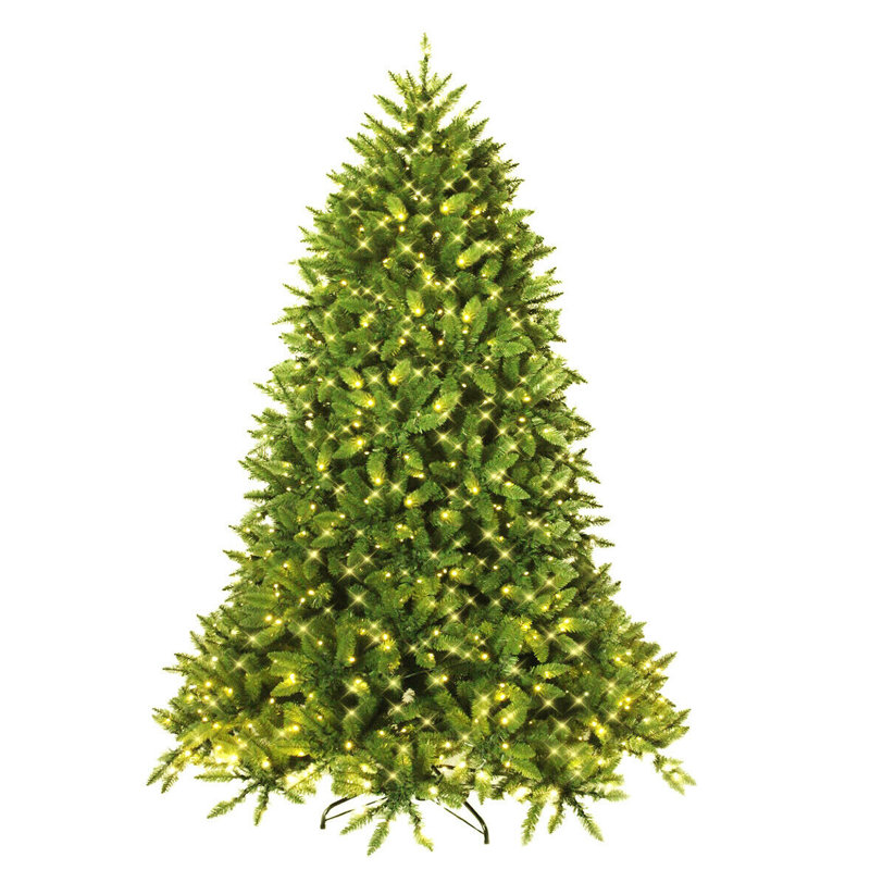 Sapin de Noël artificiel articulé vert 7,5 pi avec 700 lumières claires et blanches Kaesin, 5 pi