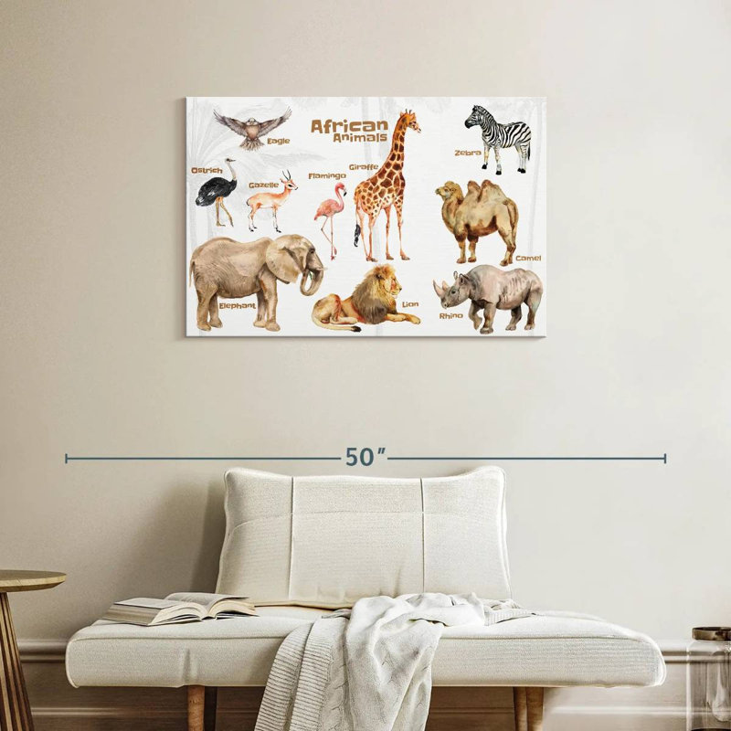 Brampt African Animals Chart, 24" H x 36" W