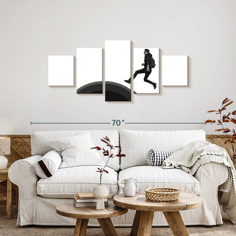 Courir en retard, H 24 po x l 55 po