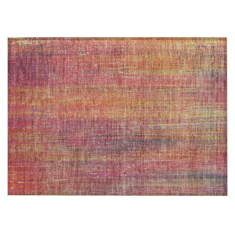 Tapis intérieur antidérapant à rayures rouges et oranges 2 pi x 3 pi