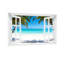 Paysage, nature, plage tropicale, palmier, océan, ciel, sable, fenêtre, vue-34018749