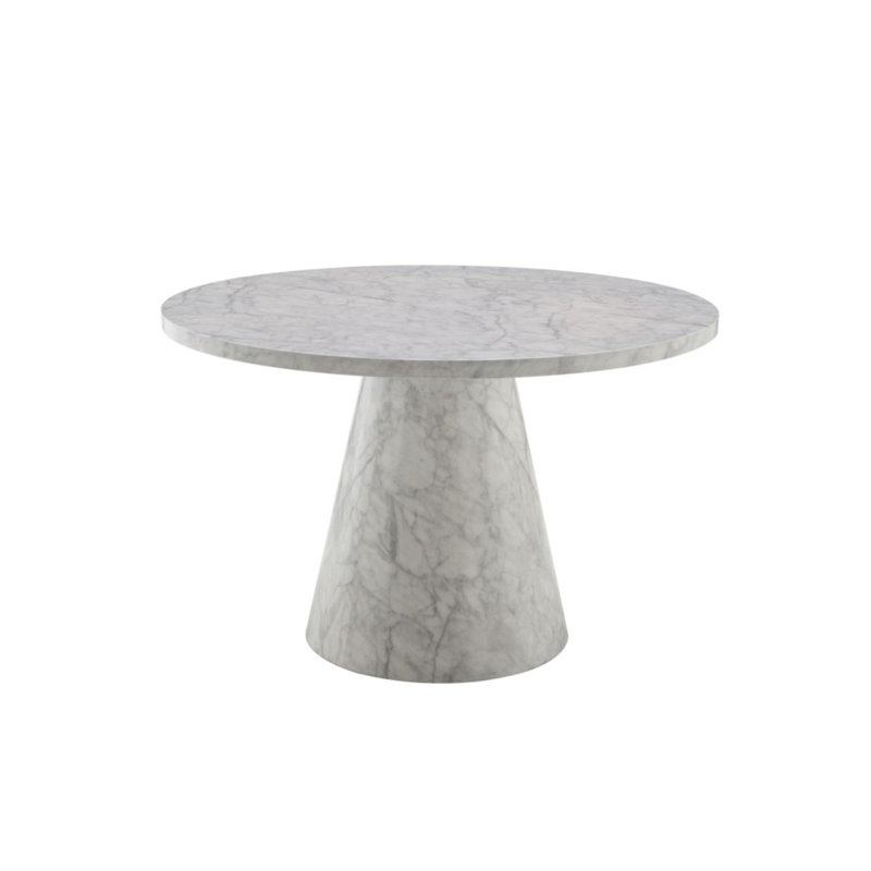 Engineered Stone Round Dining Table, Gray