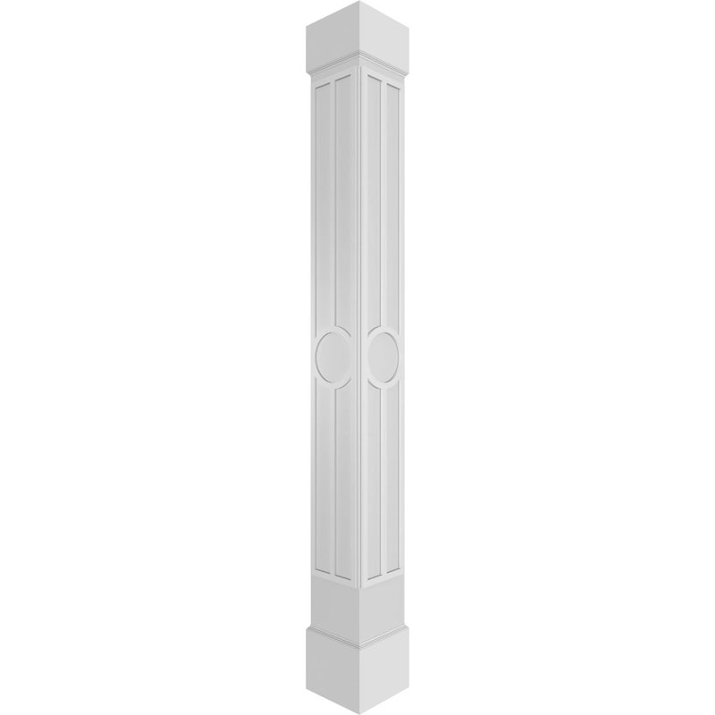 Carré Artisan non effilé avec colonne standard Capital et standard, H 108 po x l 7,625 po x P 7,625 po
