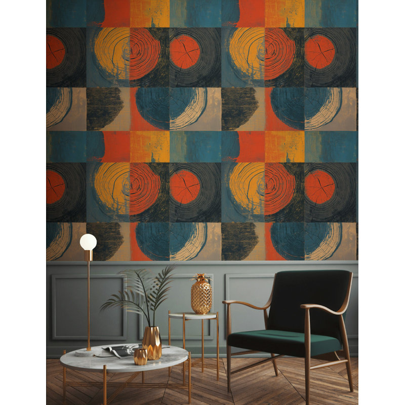 Rouleau de papier peint mural rétro moderne grain de bois amovible