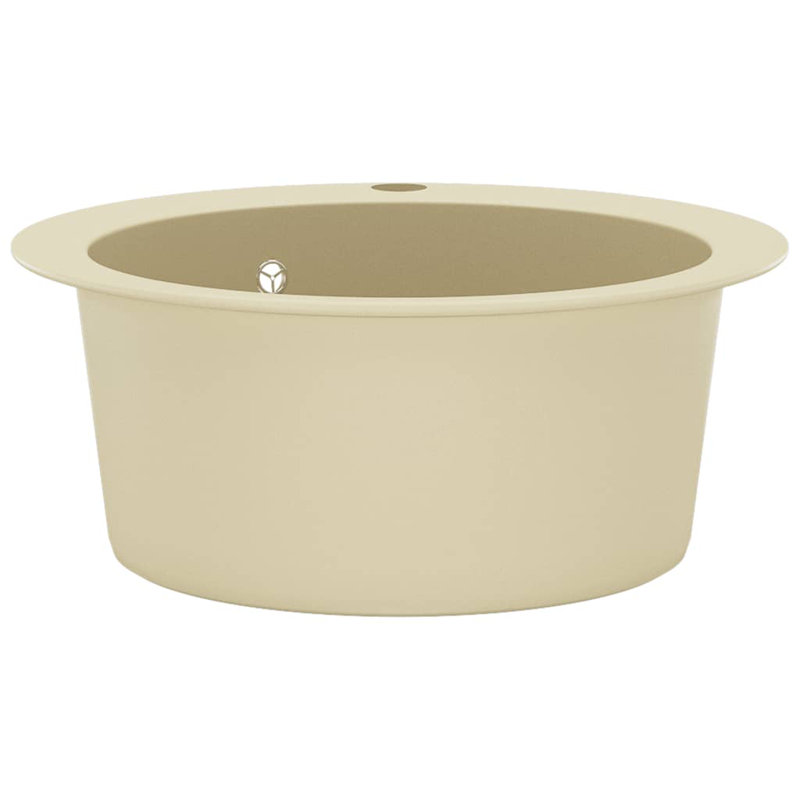 Zadie Granite Kitchen Sink Single Basin Round, Beige