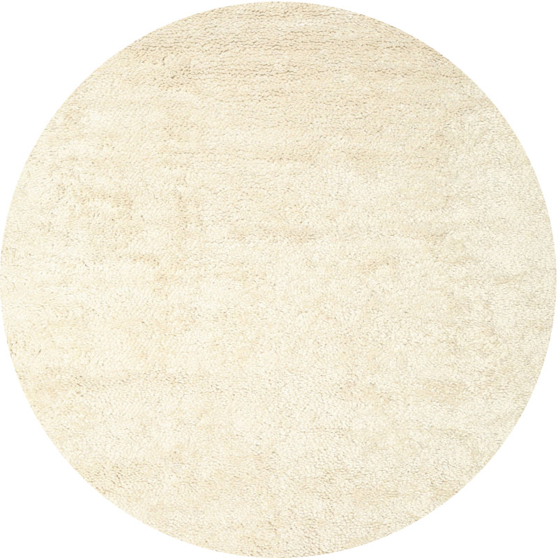 Tapis beige contemporain, Rond 8 pi