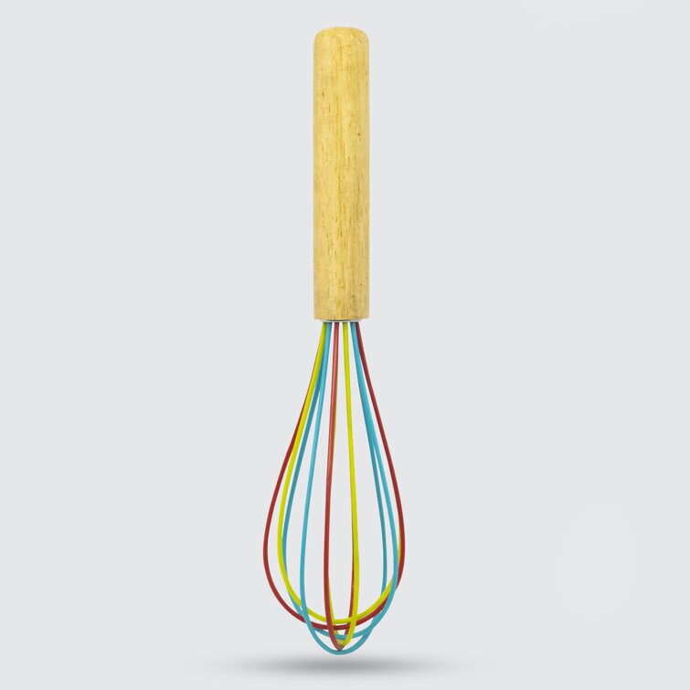 10-Inch Silicone Whisk With Wooden Handle