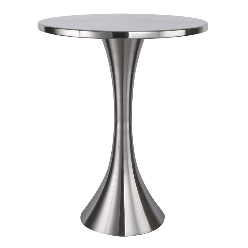 Table d'appoint en métal et nickel brossé