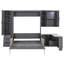 Grand lit escamotable mural avec rangement hydraulique, canapé, tablettes et tiroirs, éclairage DEL et USB, panneau gris, canapé-1171390124