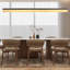 Lustre moderne 70,8 "avec abat-jour albâtre pour salle à manger - finition noir mat-453153388-453153391