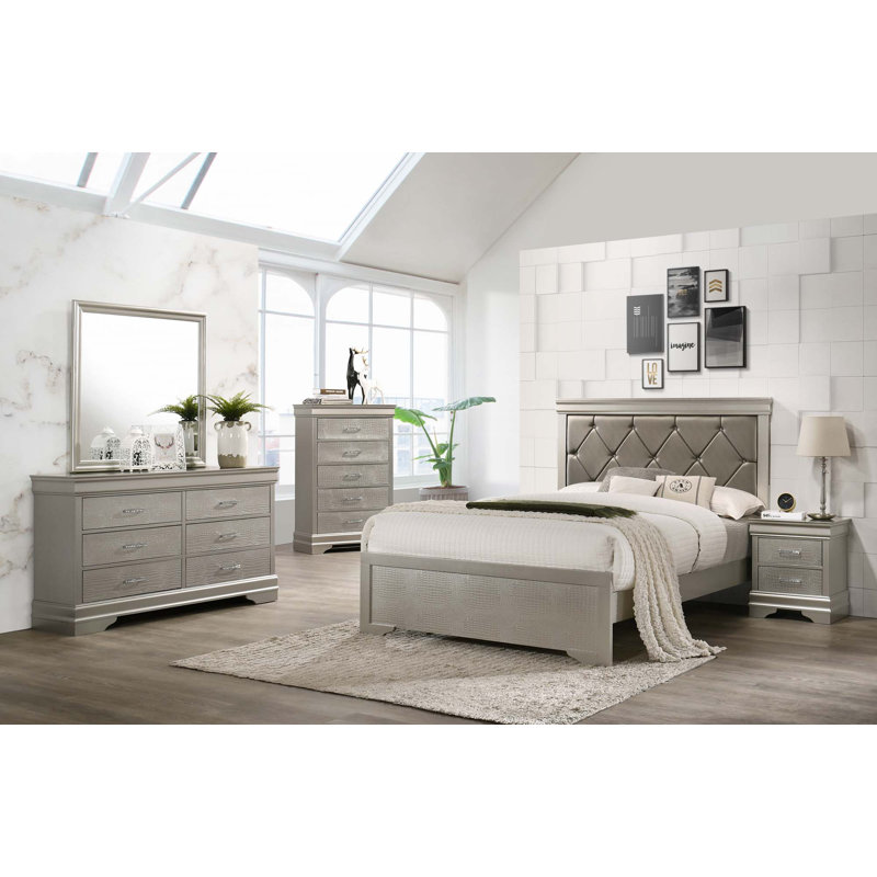 Lit 1pc rembourré (lit seulement), Beige, Très grand