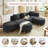  109.8'' Upholstered Boucle Sectional Sofa-1124510501
