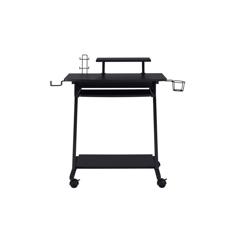 Erick Wooden Gaming Desk with Keyboard Tray & Wheels
