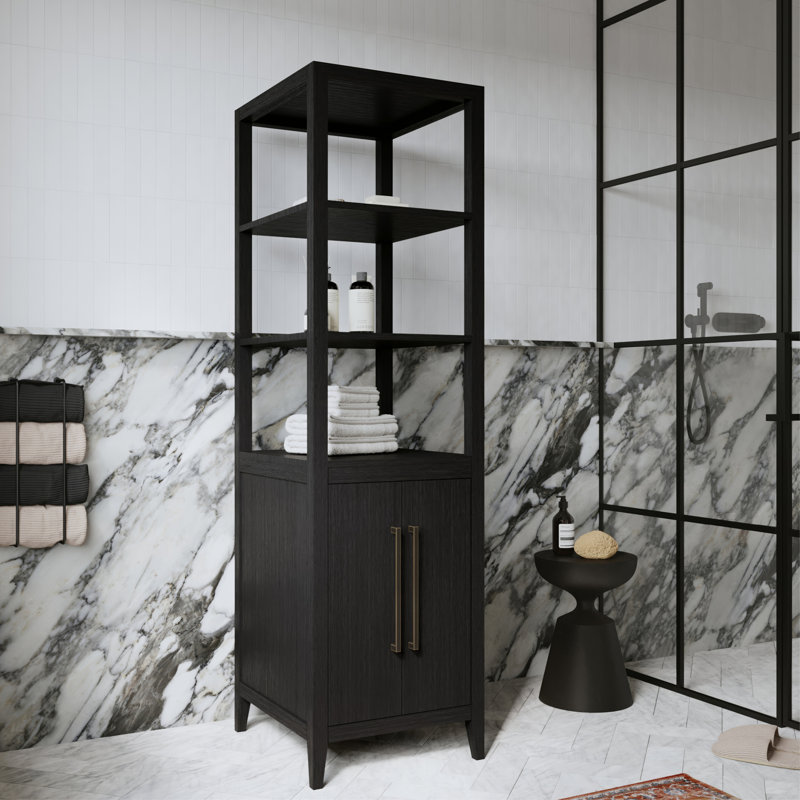 Alsup Solid Wood Freestanding Linen Cabinet