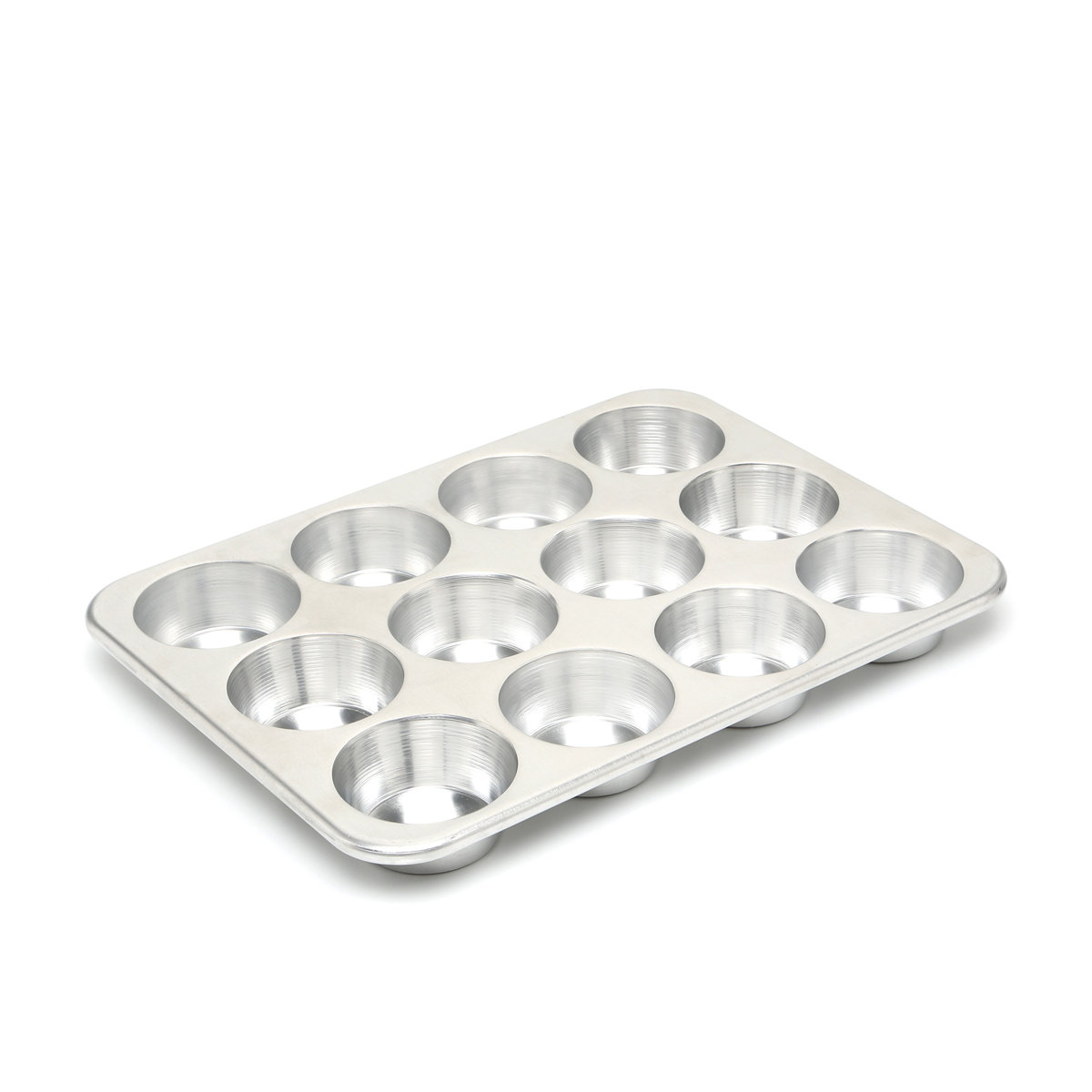 Natural Aluminum Commercial Muffin Pan, 12-Cup