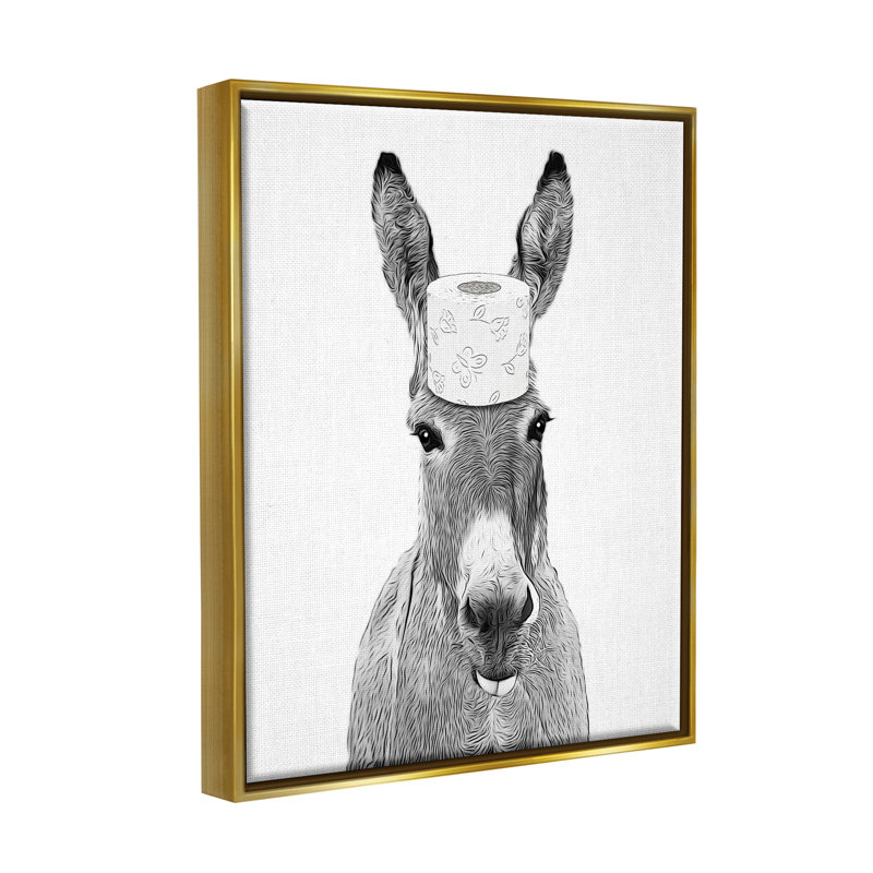 Impression sur toile «Donkey» par Annalisa Latella, H 21 po x l 17 po x P 1,7 po, Or