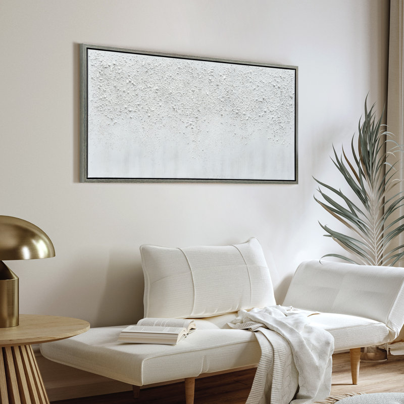 «White Snow B», art mural en toile peinte à la main par Martin Edwards