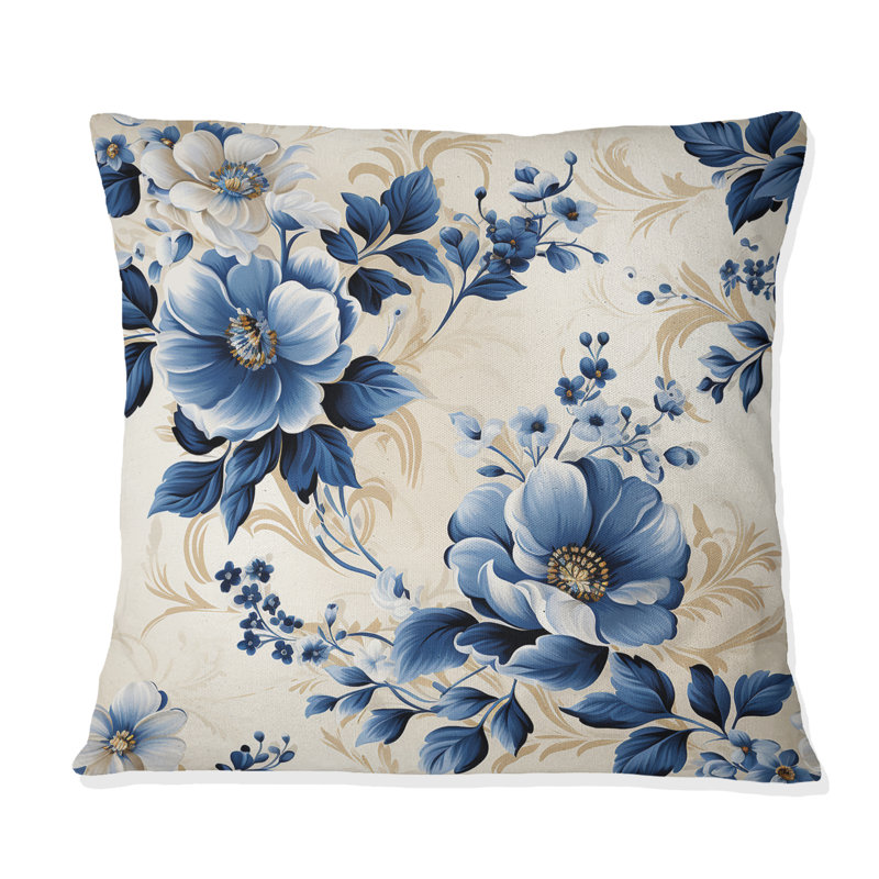 Coussin Cobalt Blue Cameo, H 18 po x l 18 po