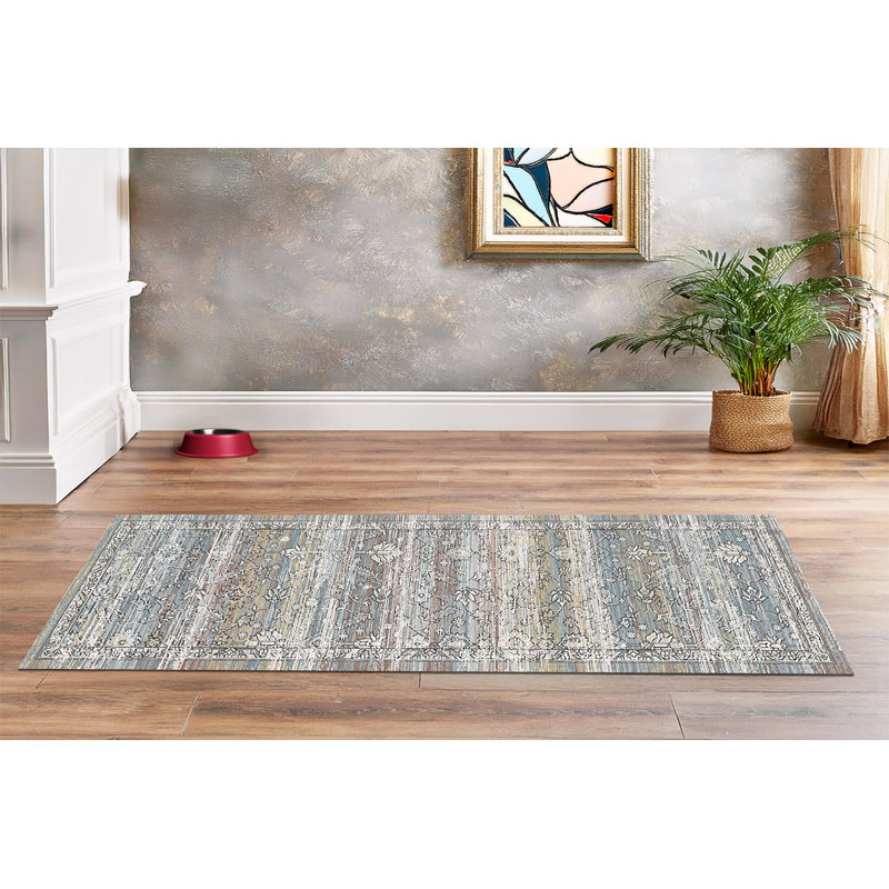 TREVI 13254-815 BEIGE/CREAM/BLUE, Runner 2'2" x 7'