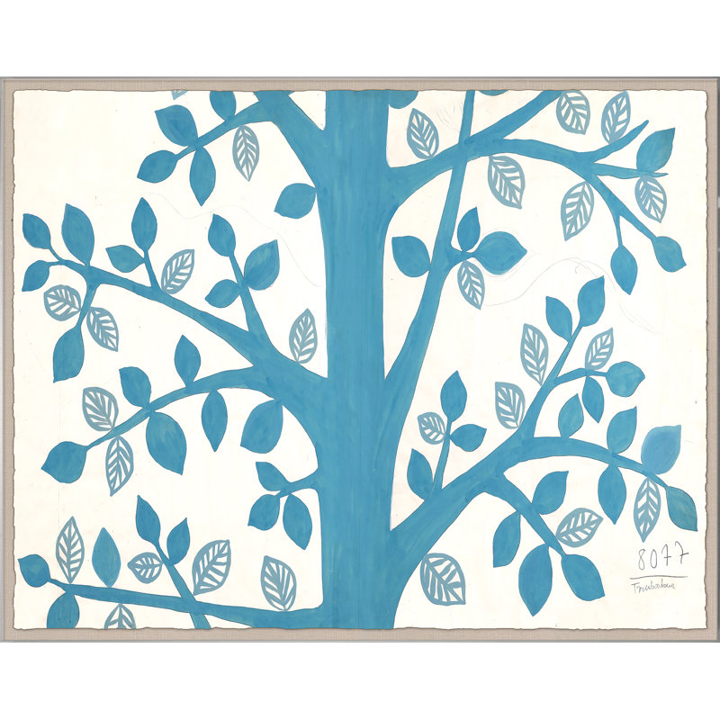 Blue Tree Print by Paule Marrot, 44" H x 56" W x 1.25" D, Acrylic Box