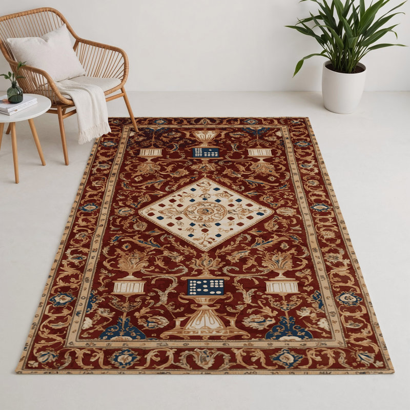 French Brown Indoor and Outdoor Area Rug, Rectangle 3' x 5'