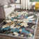 Tapis beige / bleu sarcelle
