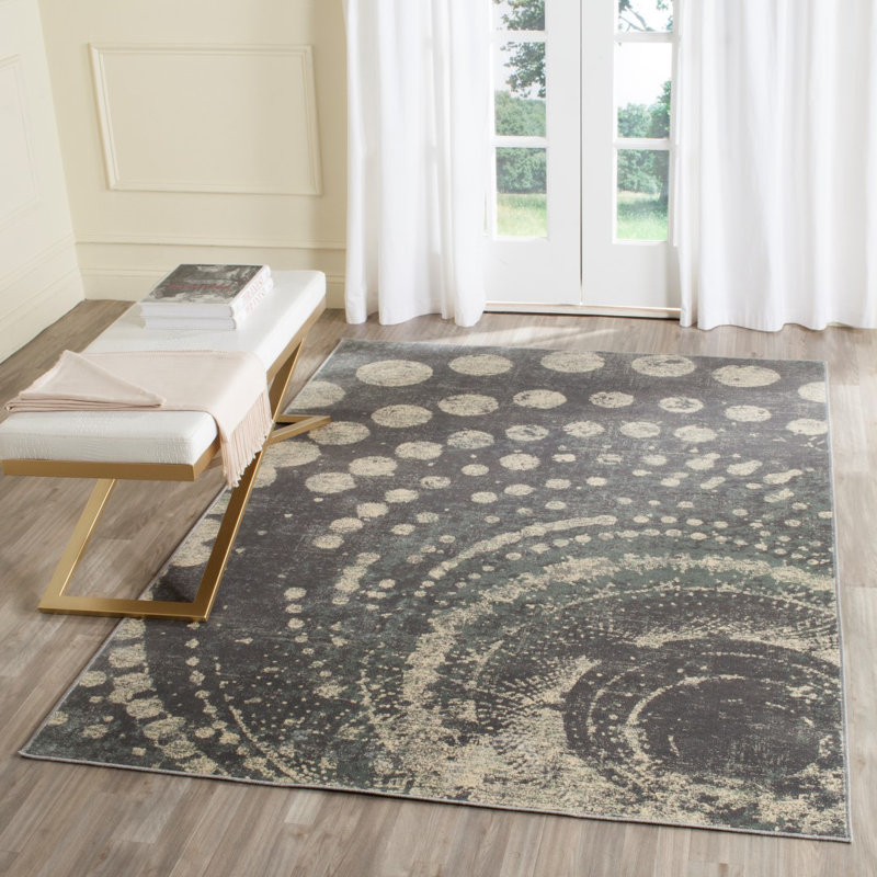Thursa Vintage Performance Abstract Rug, Rectangle 6'7" x 9'2"