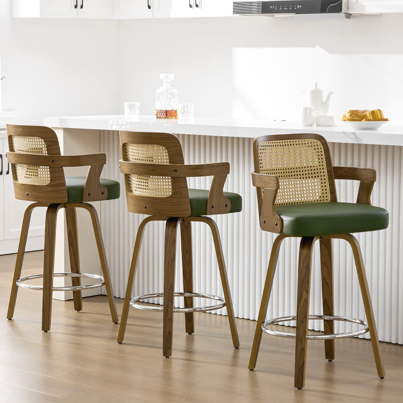 Tabouret de bar et tabouret de bar 26,77 po avec accoudoirs, Vert, Tabouret de bar (siège d'une hauteur de 29 po)