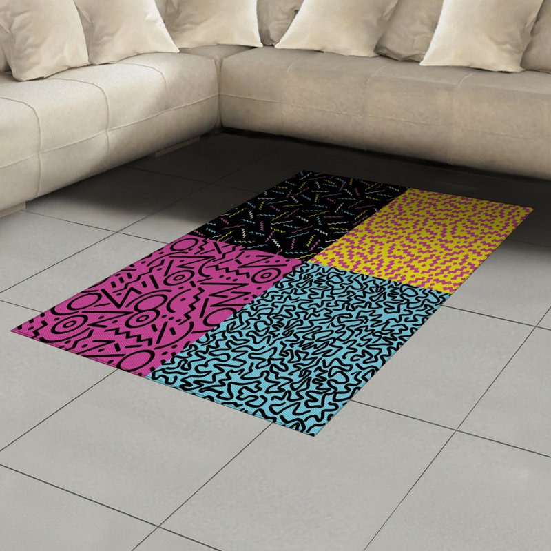 Indie High Density Long Fiber Poly Threads Decorative Area Rug Carpet, Rectangle 4' x 5'8"