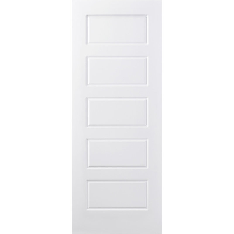 Dalle de porte intérieure laminée 5 panneaux blanc doux traditionnel seulement