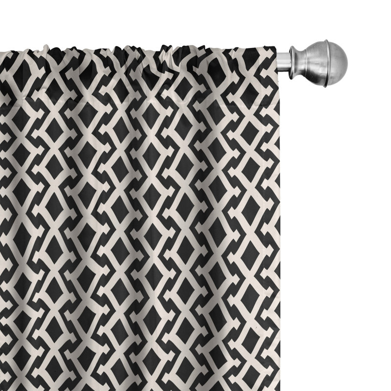 Herringbone Geometric Semi-Sheer Rod Pocket Curtain Panels, 28" x 95"