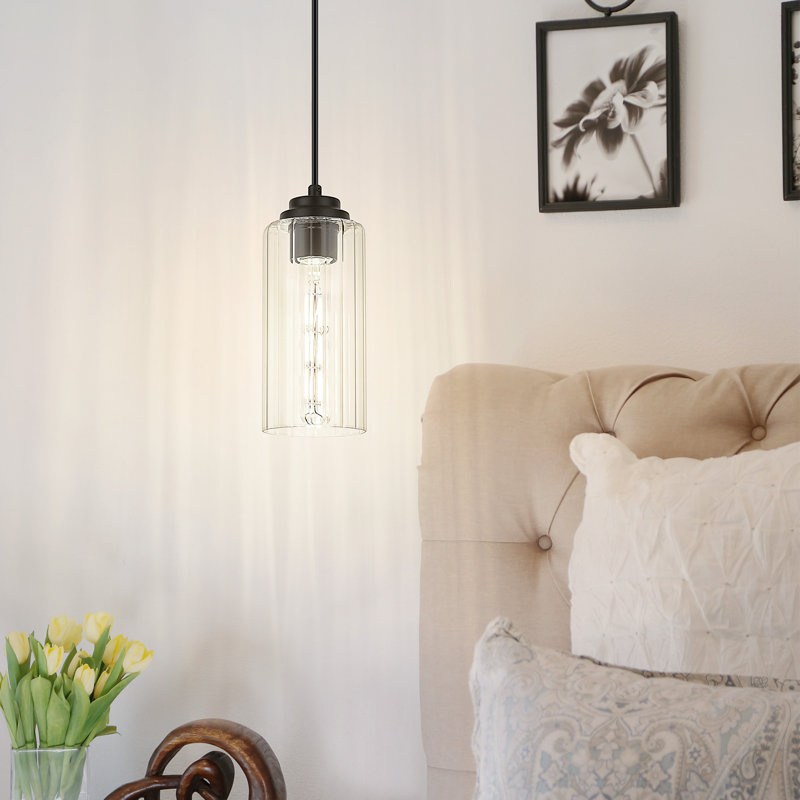 9" Dimmable Pendant Light, Matte Black, 1 Light