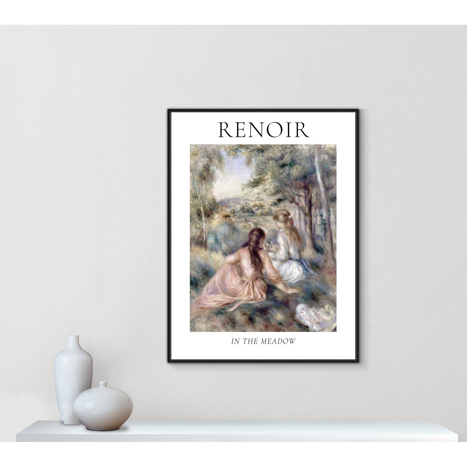 Old Masters Collection "In the Meadow" Print, Black Floater Frame, No, 49.5" H x 37.5" W x 2" D