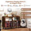 Record Player Stand With Charging Station And Open Shelves