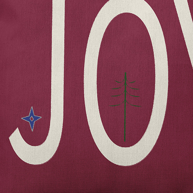  Housse et insert de coussin carré Joy Joy, H 18 po x l 18 po, Canneberge/bourgogne