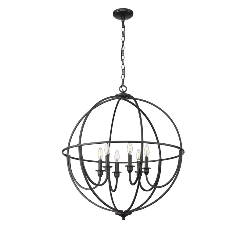 Lustre sphérique à intensité variable à 6 lumières de 30 po Artemis, Noir mat