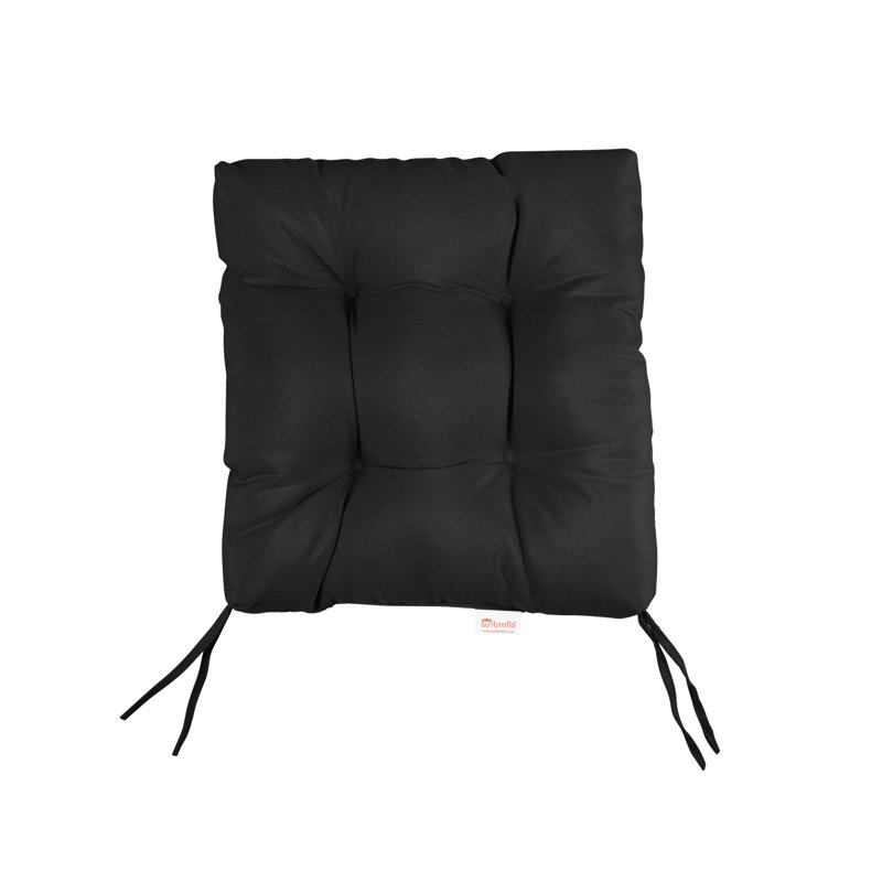 Outdoor 3'' Barstool Seat Cushion, 16" W x 16" D, Black