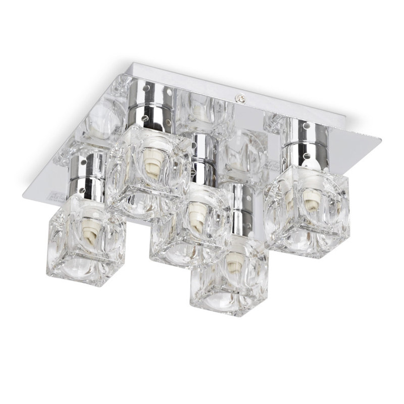 Eshleman Glass Flush Mount, Chrome