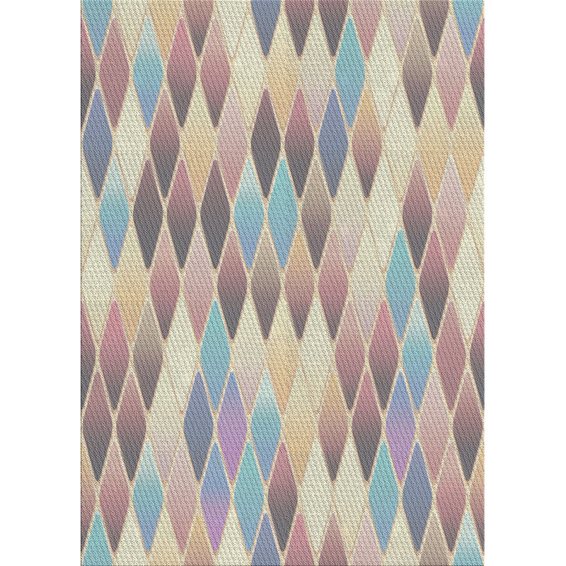 Tapis jaune à motif géométrique Prosser, Rectangle 7 pi x 10 pi