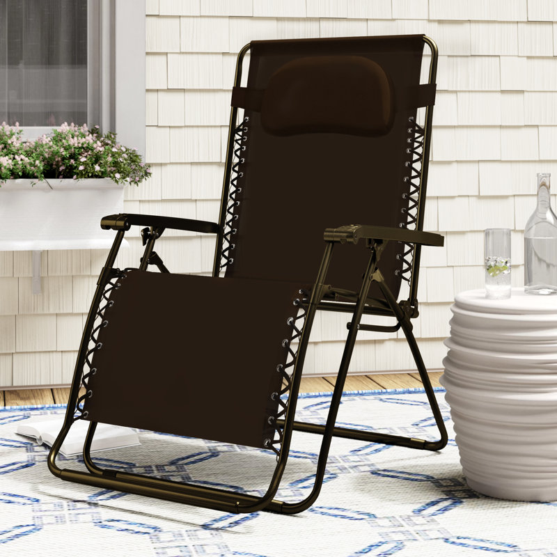 Kelli Folding Zero Gravity Chair, Brown
