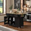 Chariot de cuisine avec comptoir rabattable et supports de rangement internes-1885210978